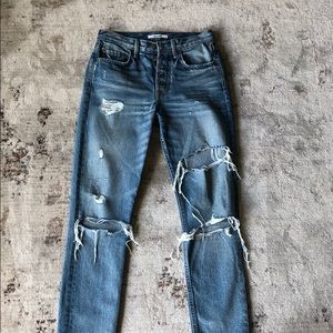 GRLFRND | Karolina Cropped, Destroyed Skinny Jeans